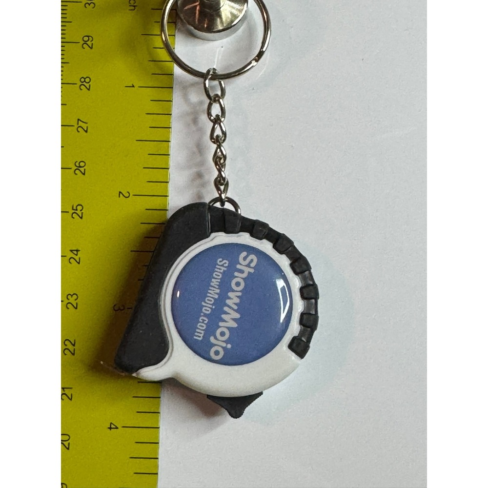 ShowMojo Mini Tape Measure Keychain Retractable 3ft 1m Blue‎ White Black Tool